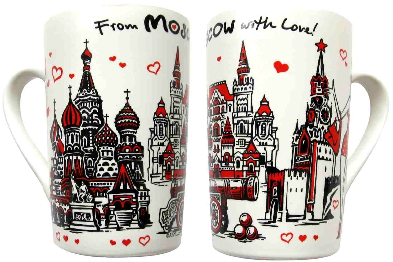 

Кружка белая фарфоровая From Moscow with Love 300 мл
