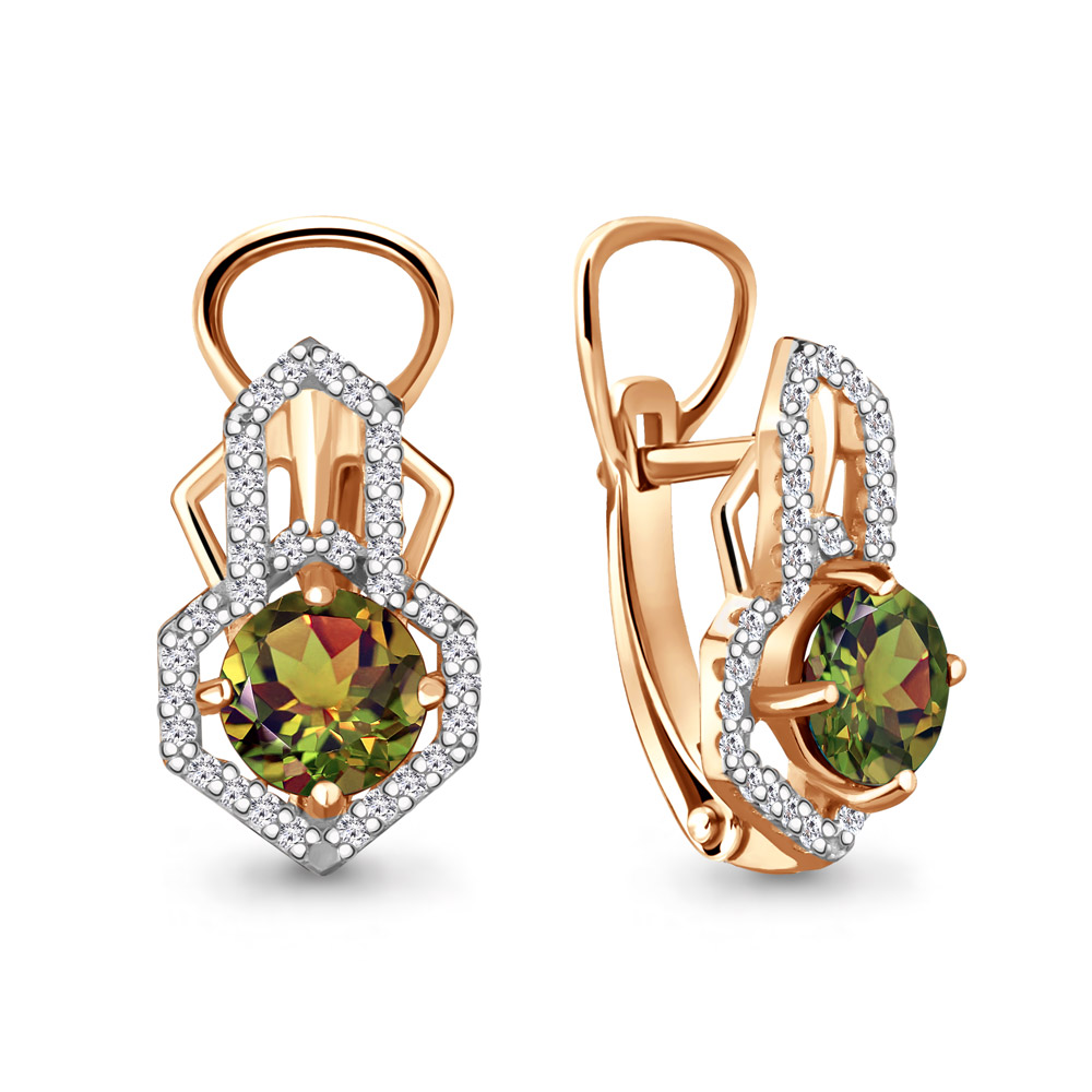 

Серьги из серебра с фианитом Aquamarine 4456819А_925_з, 4456819А_925_з