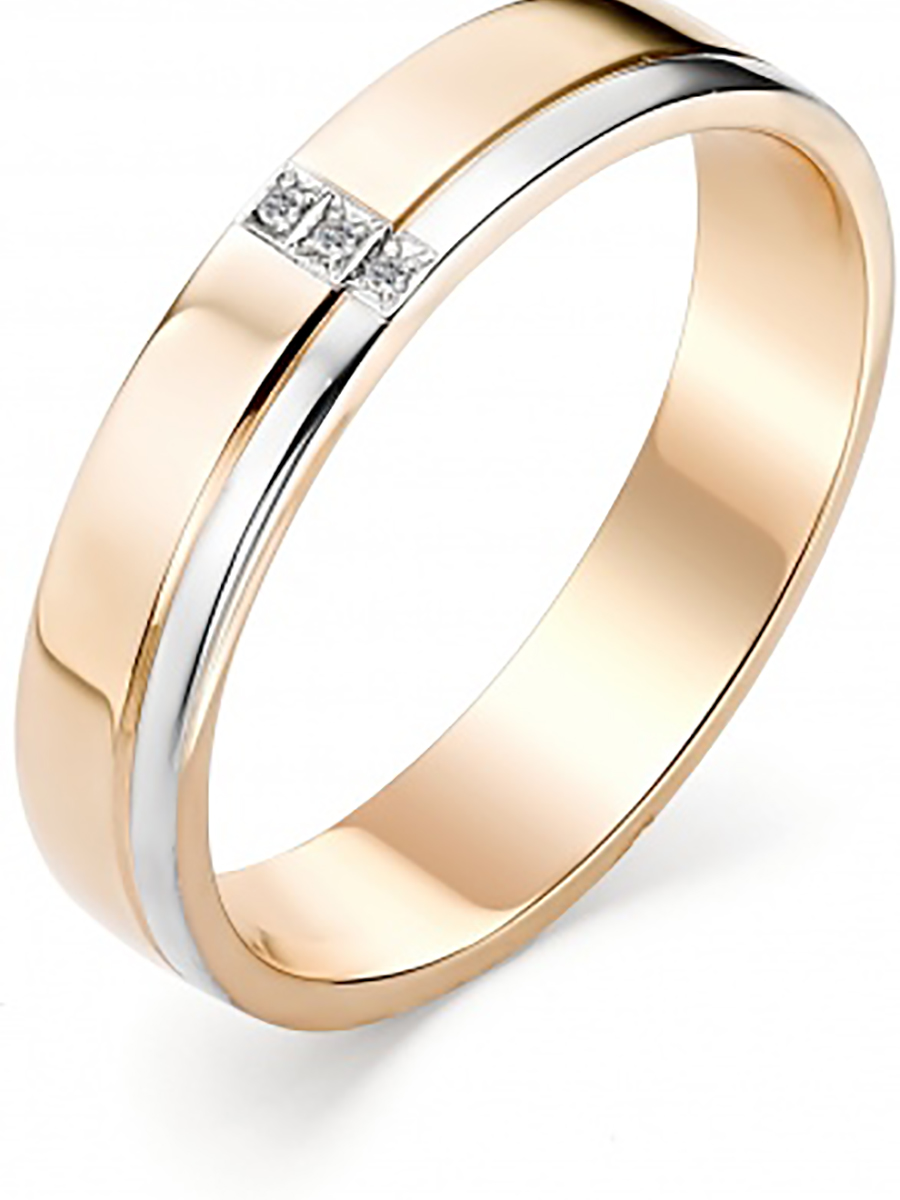 

Кольцо с 3 бриллиантами из красного золота р. 16,5 Алкор 12781-100, 12781-100