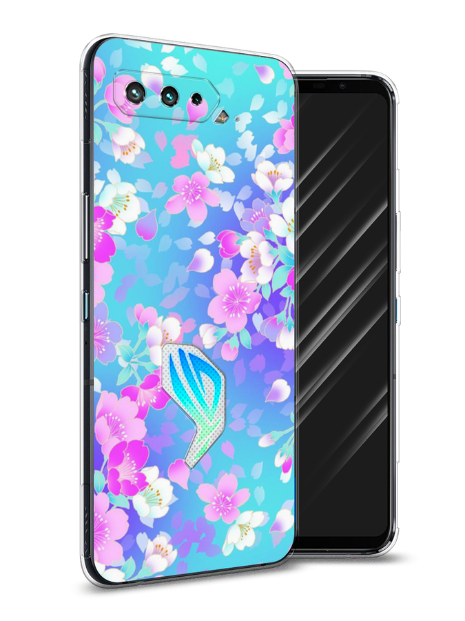 

Чехол Awog на Asus ROG Phone 5S "Яблоневые цветы", Голубой;розовый;белый, 44550-8