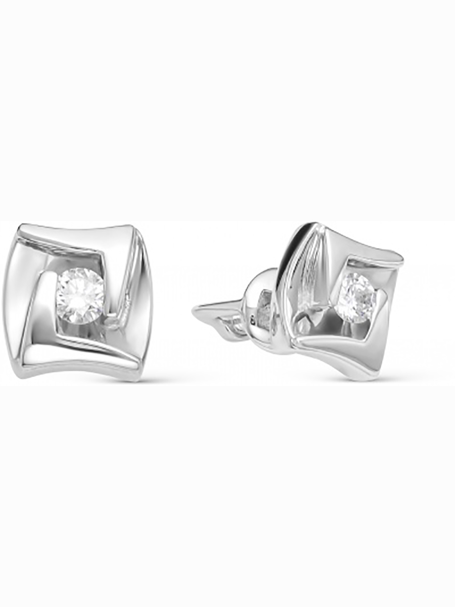 

Серьги с 2 бриллиантами из белого золота Алкор 22716-200, 22716-200