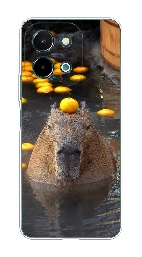 

Чехол на Vivo Y28 4G "Капибара отдыхает", Коричневый;оранжевый;серый, 2611650-1