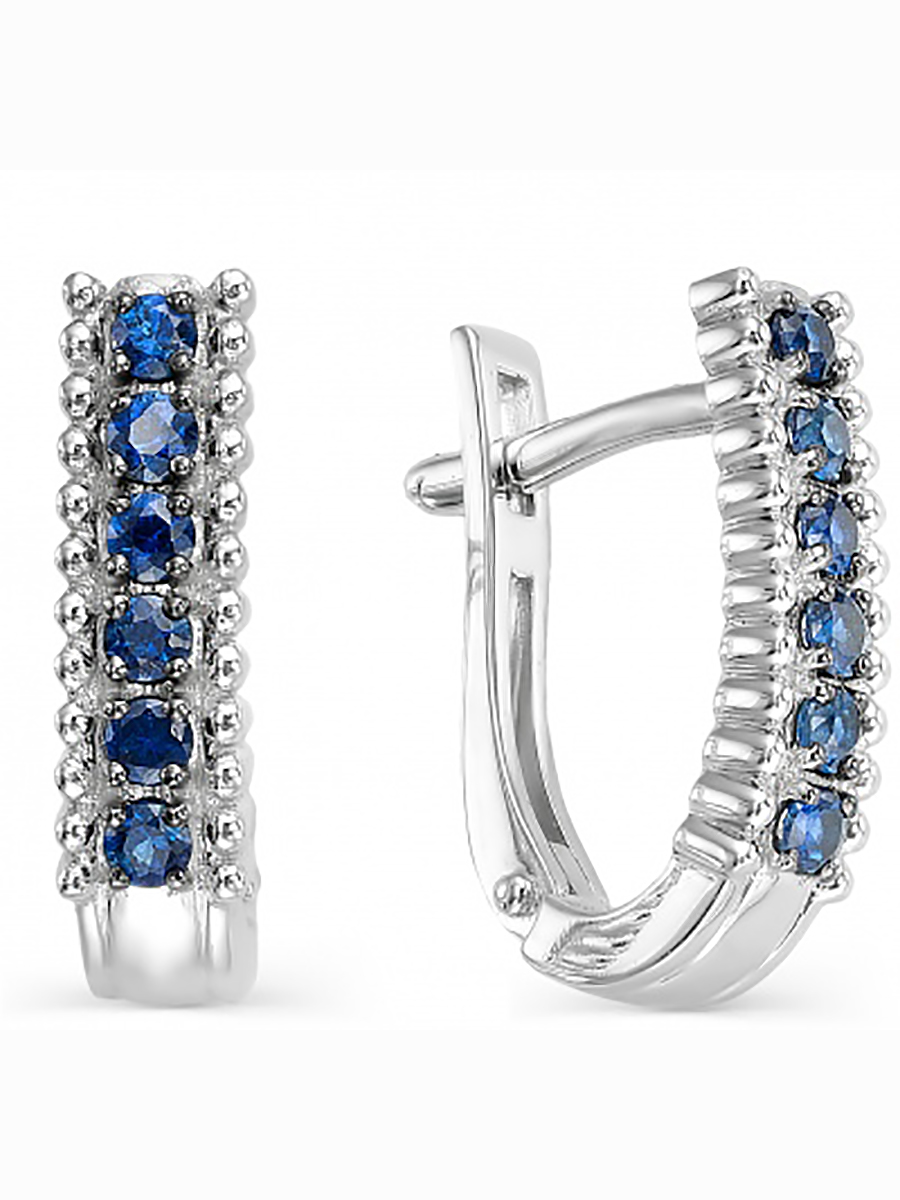 

Серьги с 12 сапфирами из белого золота Алкор 22585-202, 22585-202