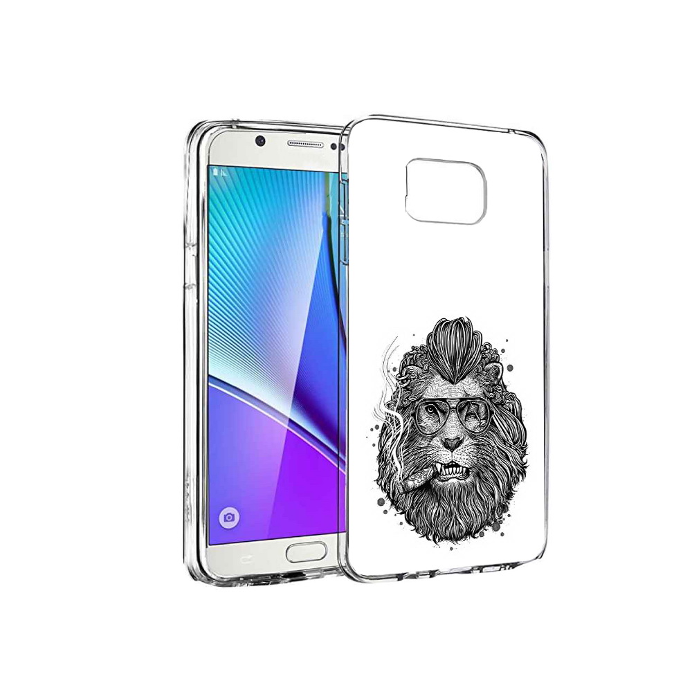 

Чехол MyPads Tocco для Samsung Galaxy Note 5 курящий лев, Прозрачный, Tocco