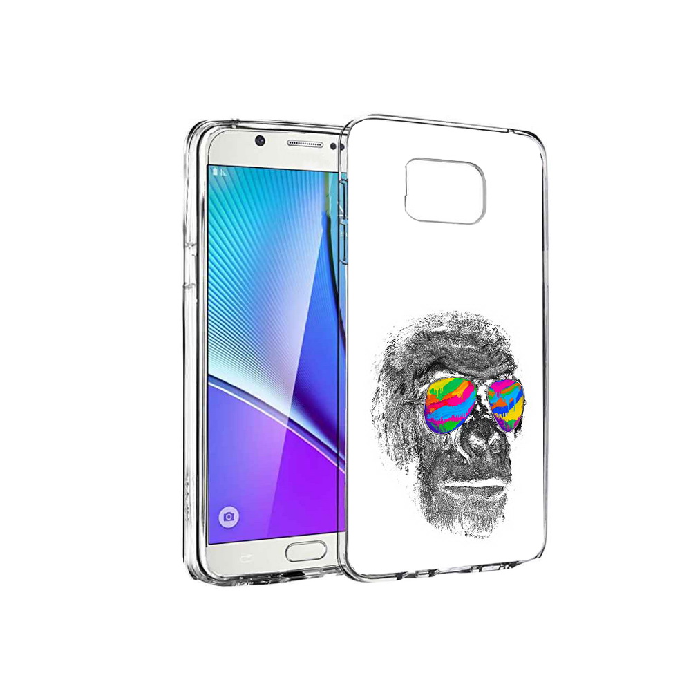 

Чехол MyPads Tocco для Samsung Galaxy Note 5 крутая обезьяна в очках, Прозрачный, Tocco