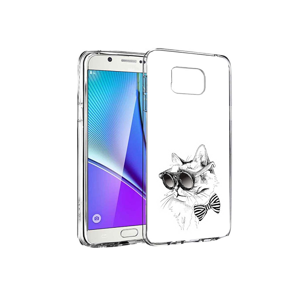 Чехол MyPads Tocco для Samsung Galaxy Note 5 крутая кошка в очках