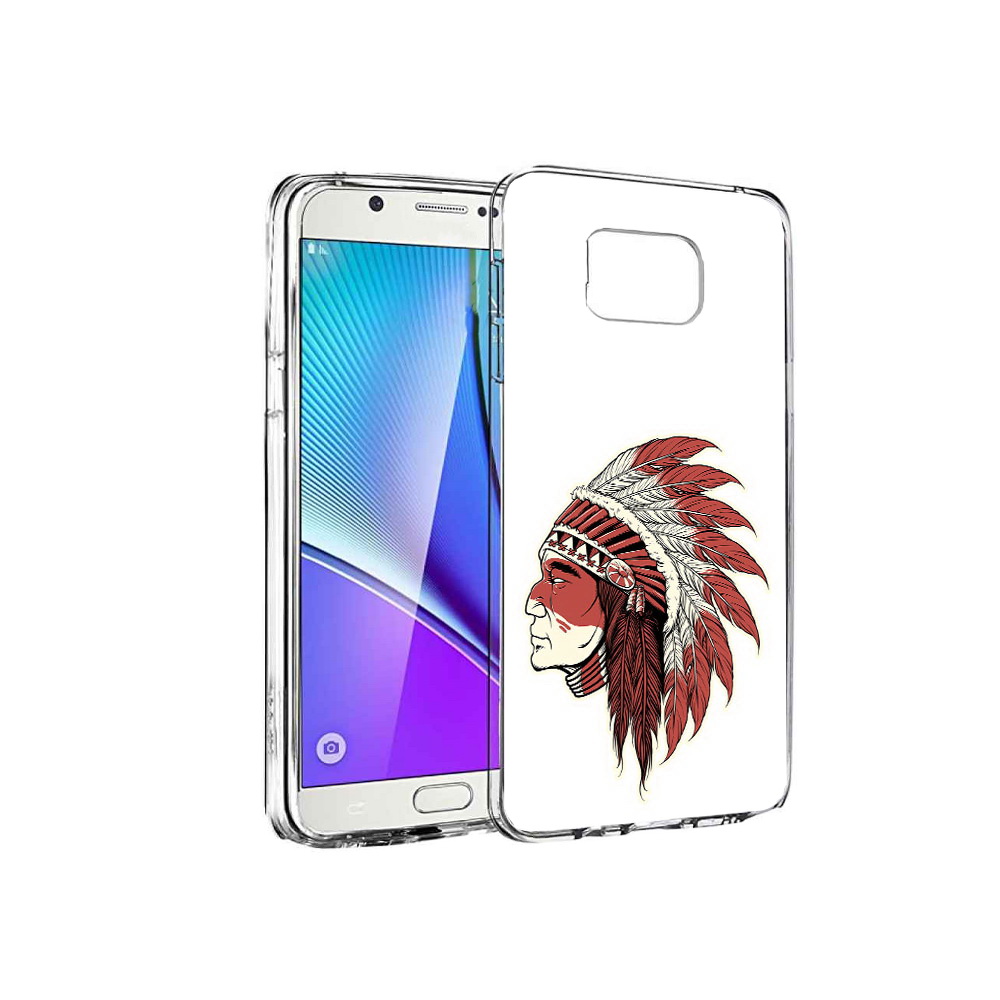 

Чехол MyPads Tocco для Samsung Galaxy Note 5 красный индеец, Прозрачный, Tocco