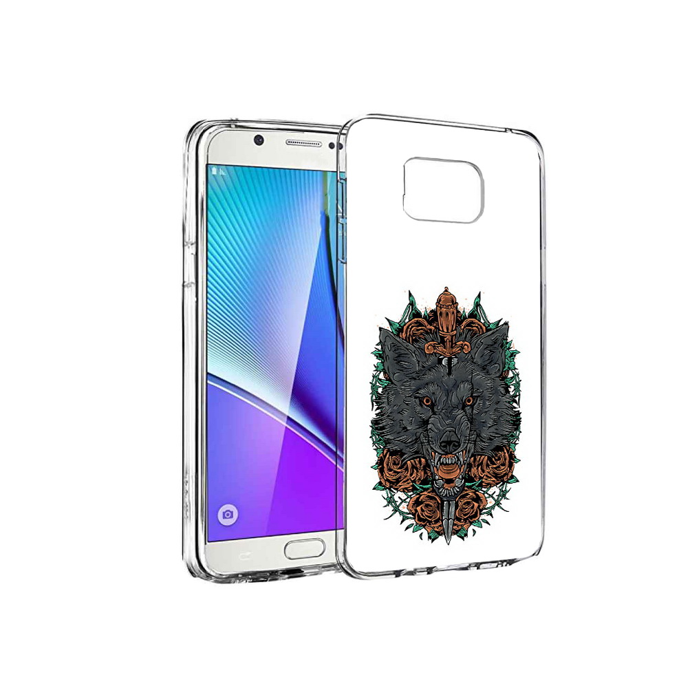 

Чехол MyPads Tocco для Samsung Galaxy Note 5 красивый злой волк, Прозрачный, Tocco