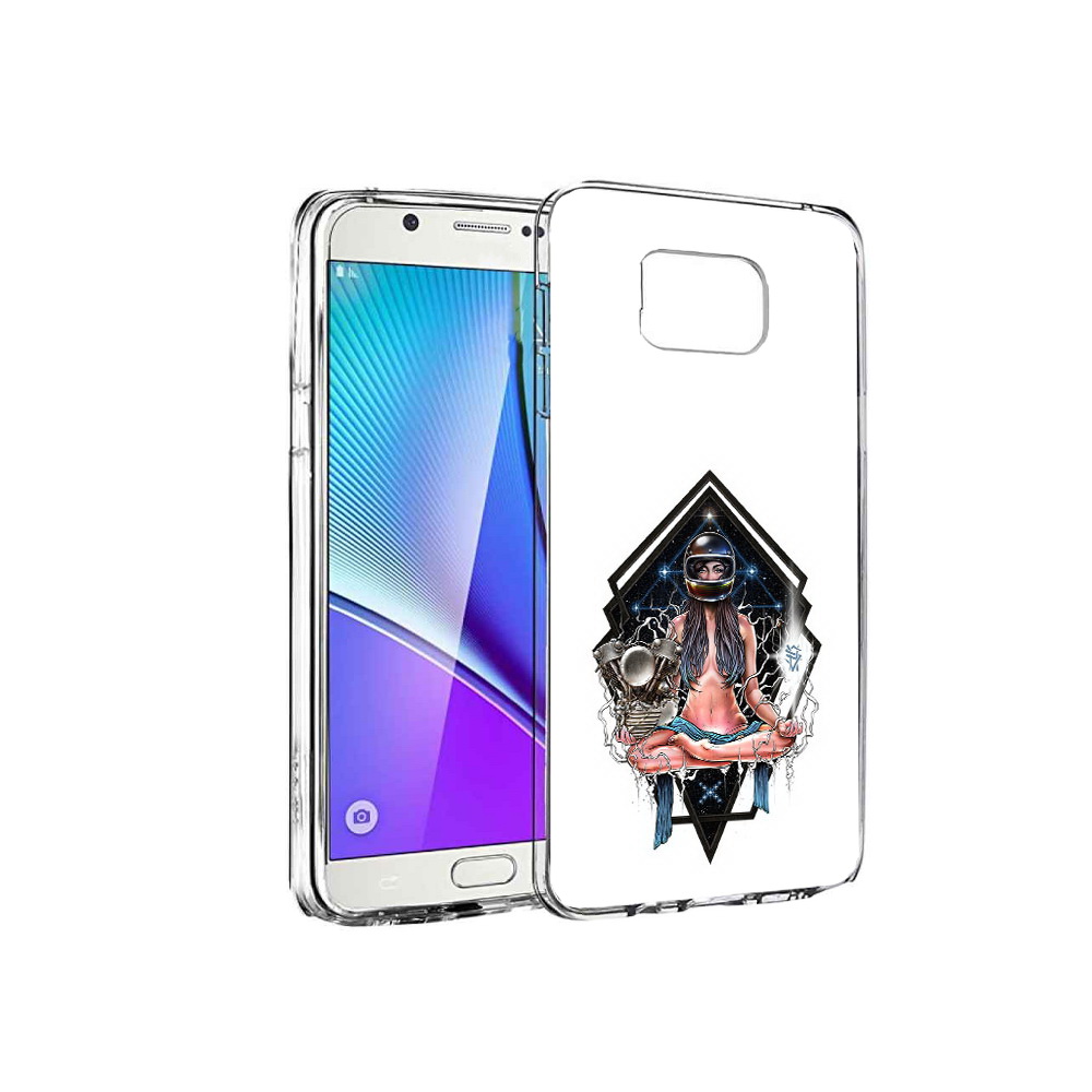 

Чехол MyPads Tocco для Samsung Galaxy Note 5 красивая девушка в шлеме, Прозрачный, Tocco