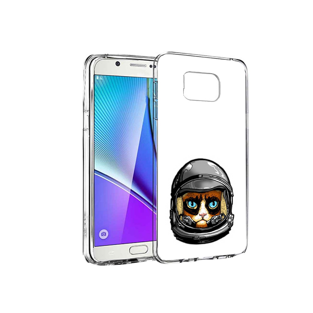 

Чехол MyPads Tocco для Samsung Galaxy Note 5 кот космонавт, Прозрачный, Tocco