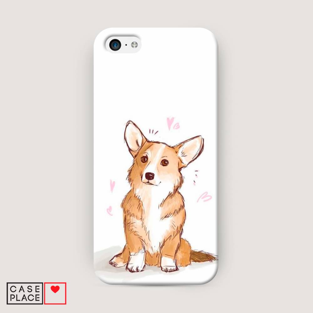 

Пластиковый чехол "Корги любовь" на Apple iPhone 5C, 10220-1