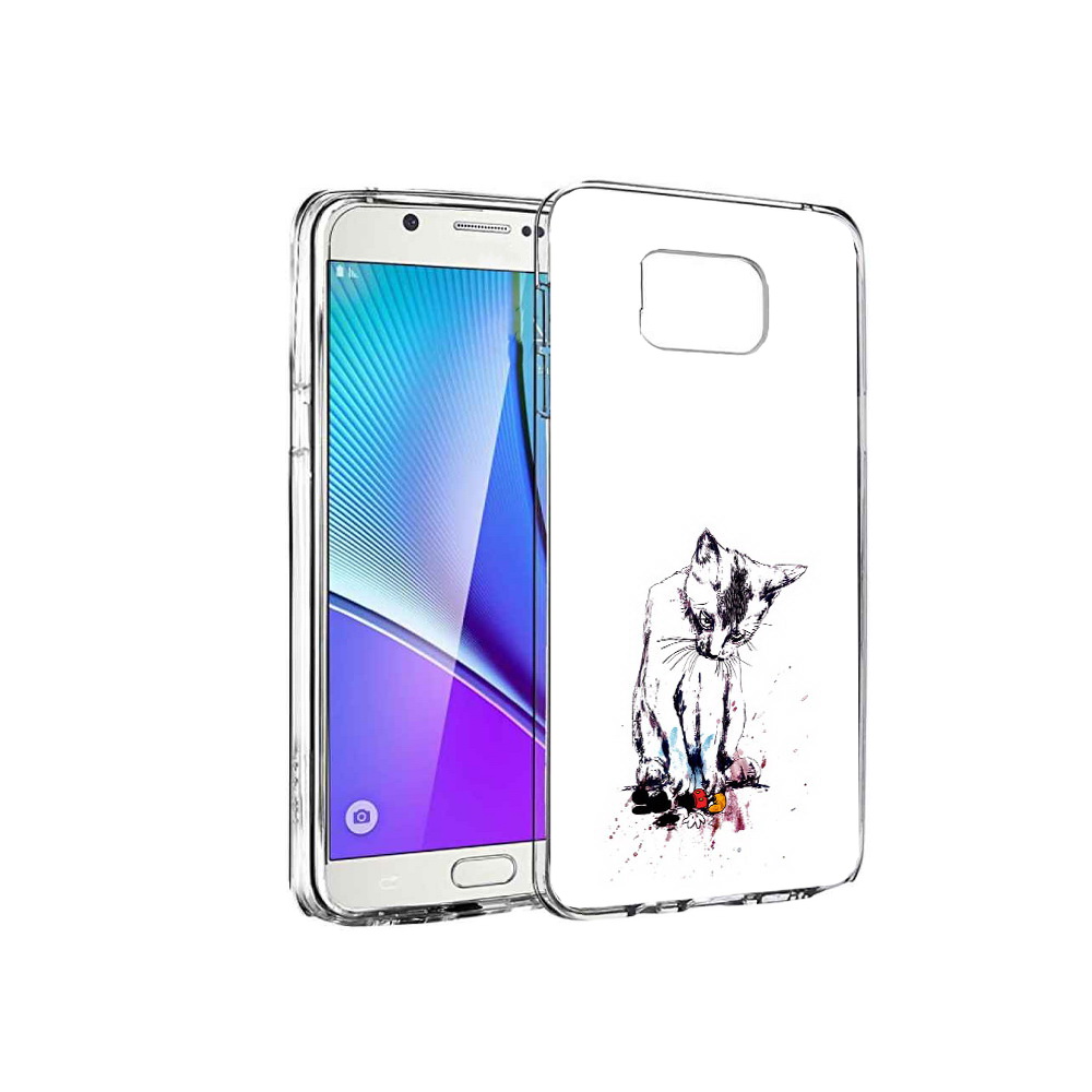 

Чехол MyPads Tocco для Samsung Galaxy Note 5 кот и микки, Прозрачный, Tocco