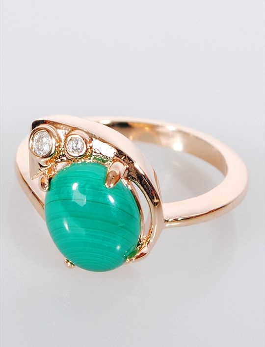 

Кольцо из бижутерного сплава р.  Lotus Jewelry 3031R-12ml, малахит/циркон, 3031R-12ml