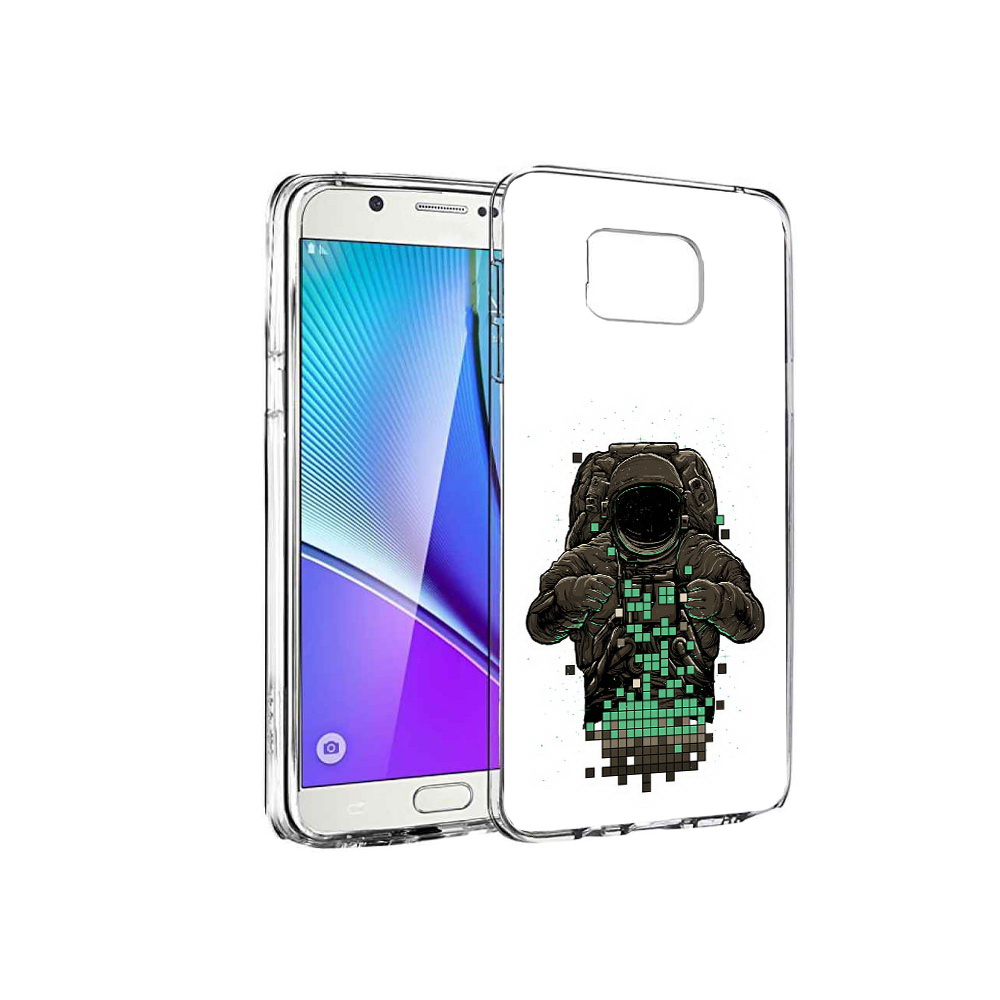 

Чехол MyPads Tocco для Samsung Galaxy Note 5 космонавт с пикселями, Прозрачный, Tocco