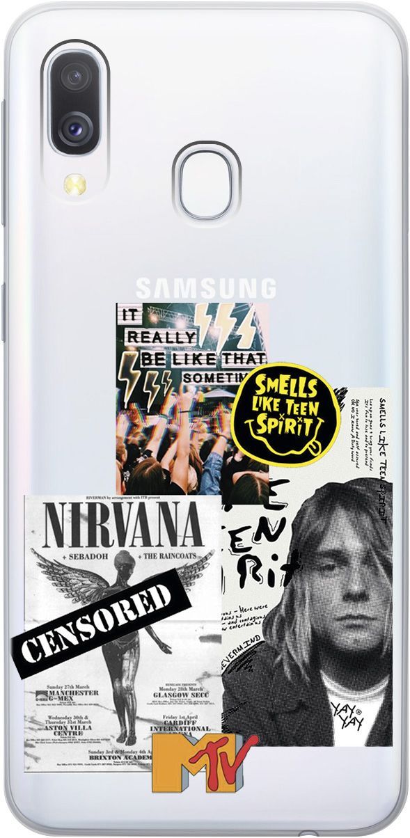 

Силиконовый чехол на Samsung Galaxy A40 с 3D принтом "Nirvana" прозрачный, Прозрачный;белый, 5375