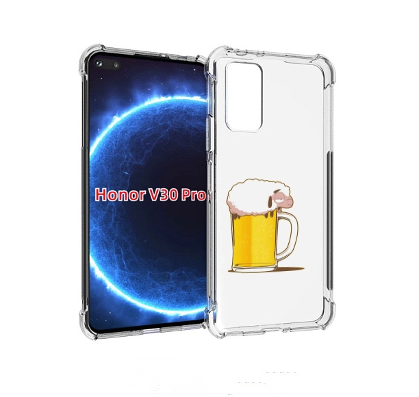 

Чехол бампер MyPads кружка пива для Honor V30 Pro, Прозрачный, Tocco