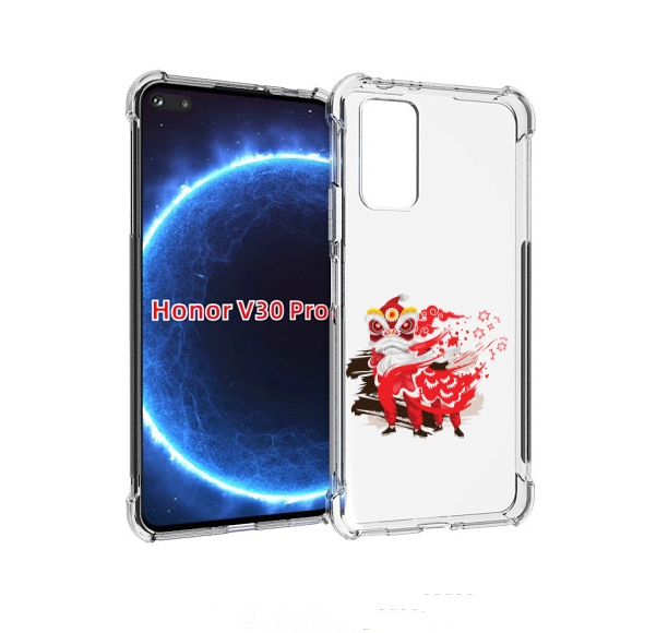 

Чехол бампер MyPads красный-карнавал для Honor V30 Pro, Прозрачный, Tocco