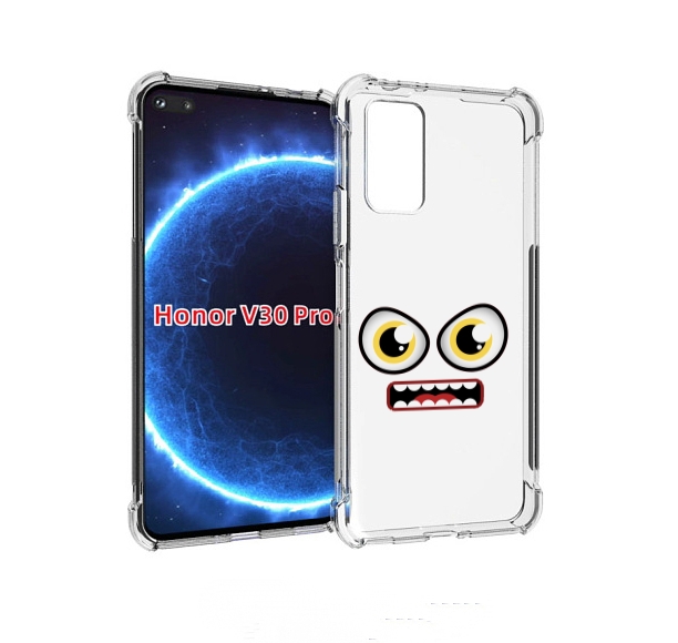 

Чехол бампер MyPads красный злой смайлик для Honor V30 Pr, Прозрачный, Tocco