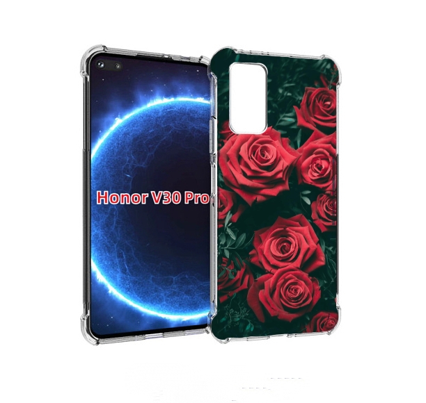 

Чехол бампер MyPads красные-бархатные-розы для Honor V30, Прозрачный, Tocco