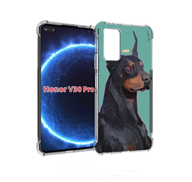 

Чехол бампер MyPads красивый-доберман для Honor V30 Pro, Прозрачный, Tocco