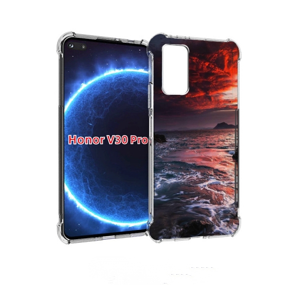 

Чехол бампер MyPads красивый залив для Honor V30 Pro, Прозрачный, Tocco