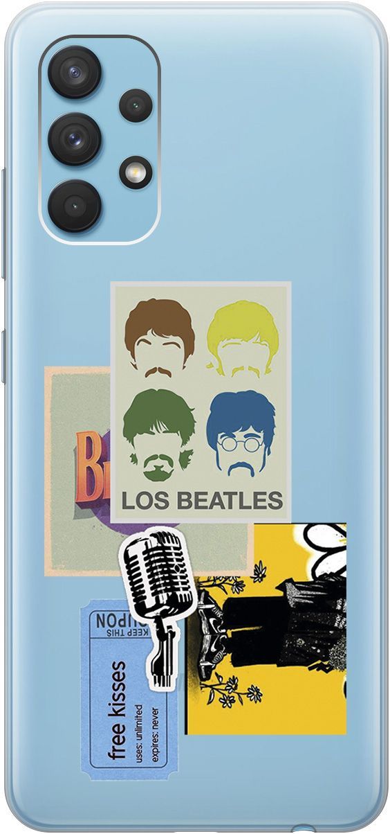 

Чехол на Samsung Galaxy A32 с принтом "Beatles Stickers" прозрачный, Прозрачный;бежевый, 5372