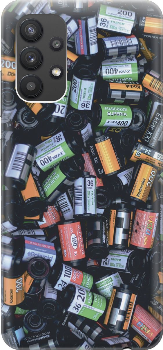 

Силиконовый чехол на Samsung Galaxy A32 с принтом "Фотопленка", Фиолетовый;черный, 4624