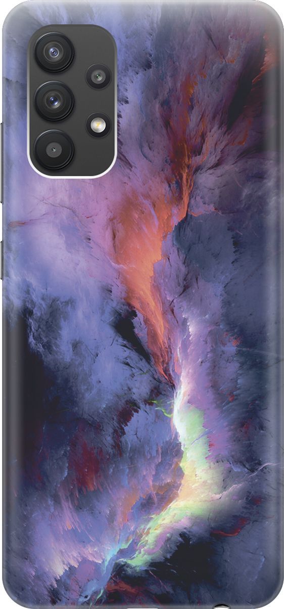 

Силиконовый чехол на Samsung Galaxy A32 с принтом "Гром и молния", Фиолетовый;черный, 7117
