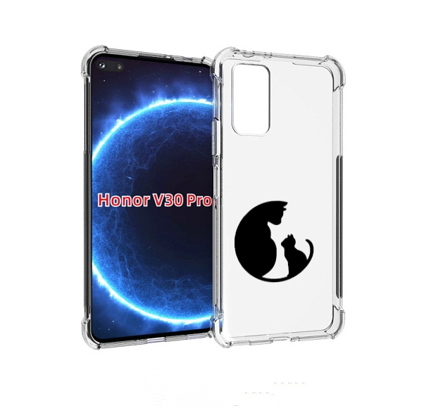 Чехол бампер MyPads коты в полукруге для Honor V30 Pro