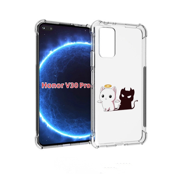 

Чехол бампер MyPads котик-с-злой-тенью для Honor V30 Pro, Прозрачный, Tocco