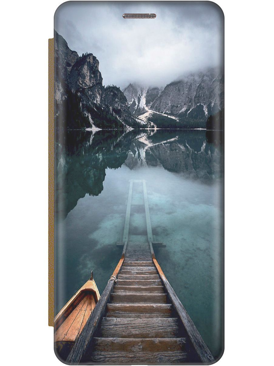 

Чехол на Samsung Galaxy A5 (2017) "Горы, озеро, облака" золотистый, Бирюзовый;зеленый, 9559