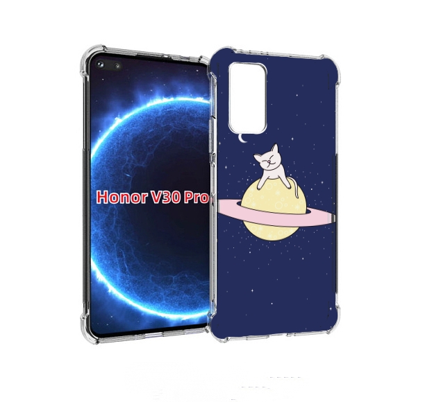 

Чехол бампер MyPads котик на планете для Honor V30 Pro, Прозрачный, Tocco