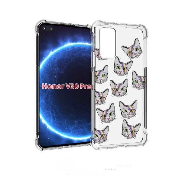 

Чехол бампер MyPads кот-с-молнией-на-лбу для Honor V30 Pr, Прозрачный, Tocco