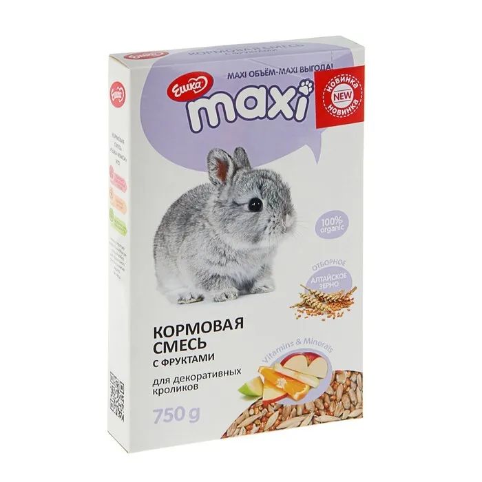

Кормовая смесь для кроликов Ешка MAXI с фруктами, 750 г