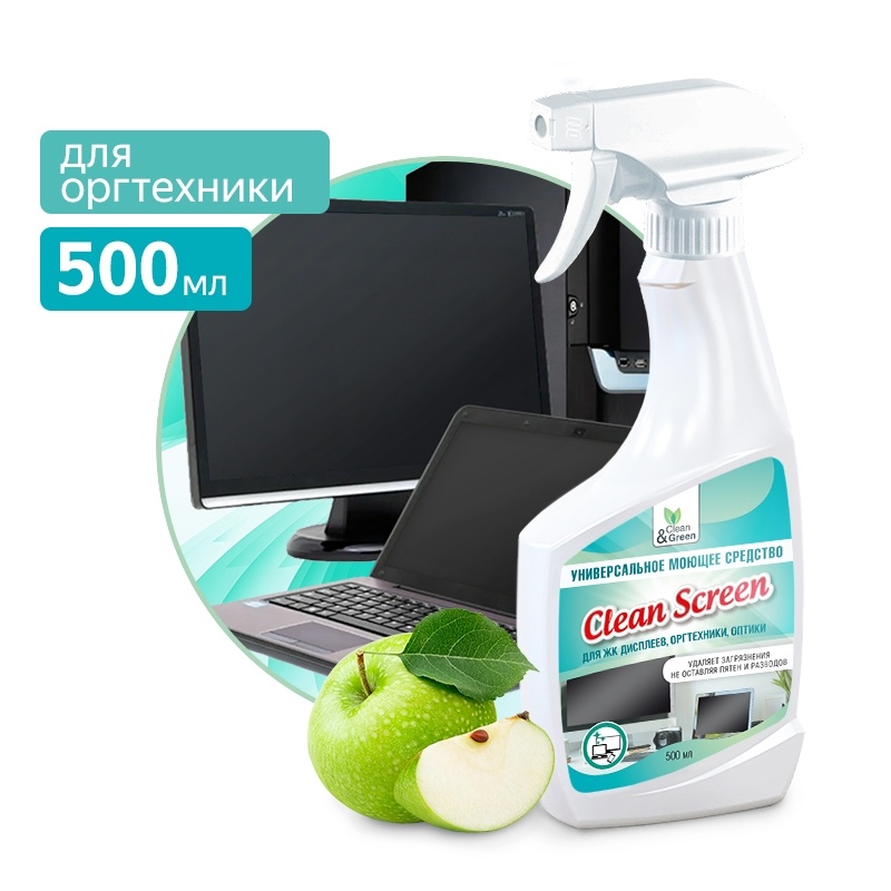 Универсальное средство для чистки оргтехники и ЖК экранов(триггер)500мл Clean&Green CG8118