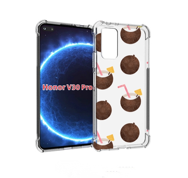

Чехол бампер MyPads кокосики для Honor V30 Pro, Прозрачный, Tocco