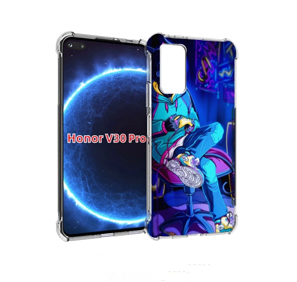 

Чехол бампер MyPads киберпанк игрок для Honor V30 Pro, Прозрачный, Tocco