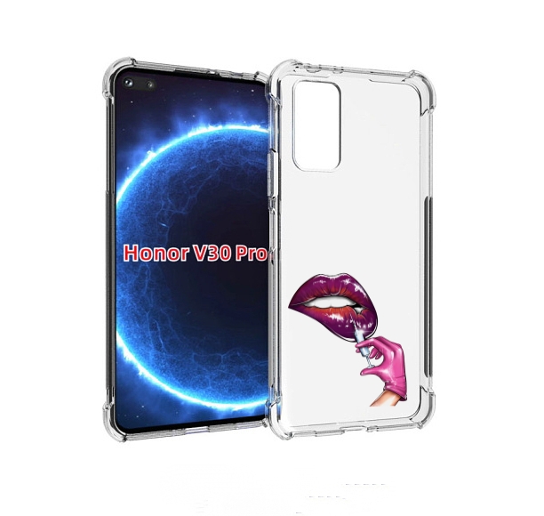 

Чехол бампер MyPads качаем-губы для Honor V30 Pro, Прозрачный, Tocco