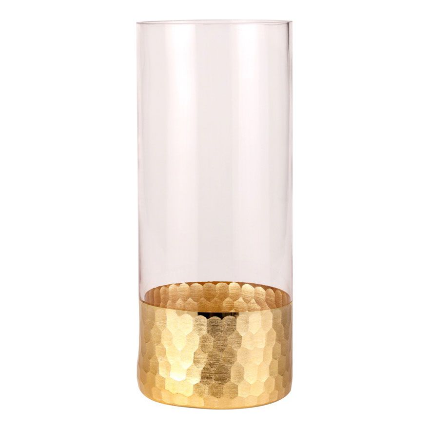 Ваза стеклянная декоративная Homeclub Modern Gold 25 см