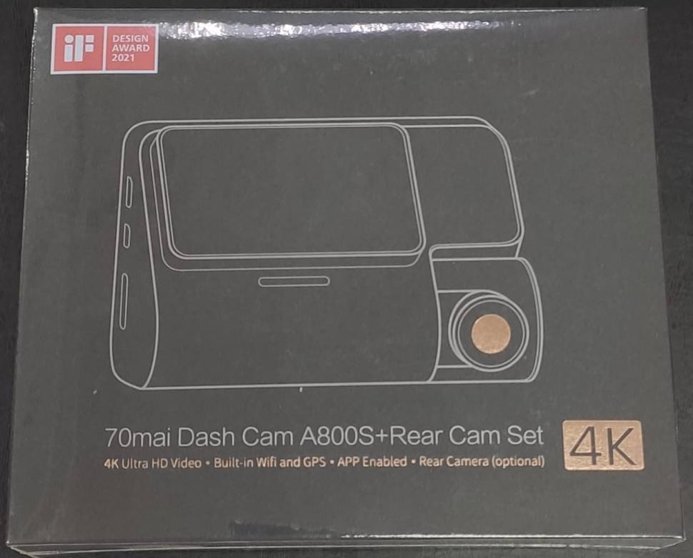Видеорегистратор Xiaomi 70mai Dash Cam A800S Rear Cam Set A800S-1, черный