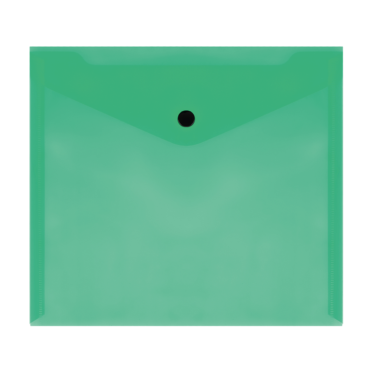 

Папка-конверт на кнопке СТАММ А5+, 150мкм, пластик, прозрачная, зеленая, (10шт.), Зеленый