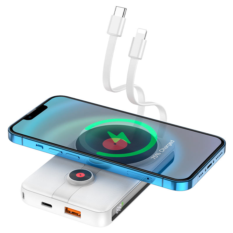 

Внешний аккумулятор Powerbank Hoco J92 MagSafe 10000mAh Type-C белый
