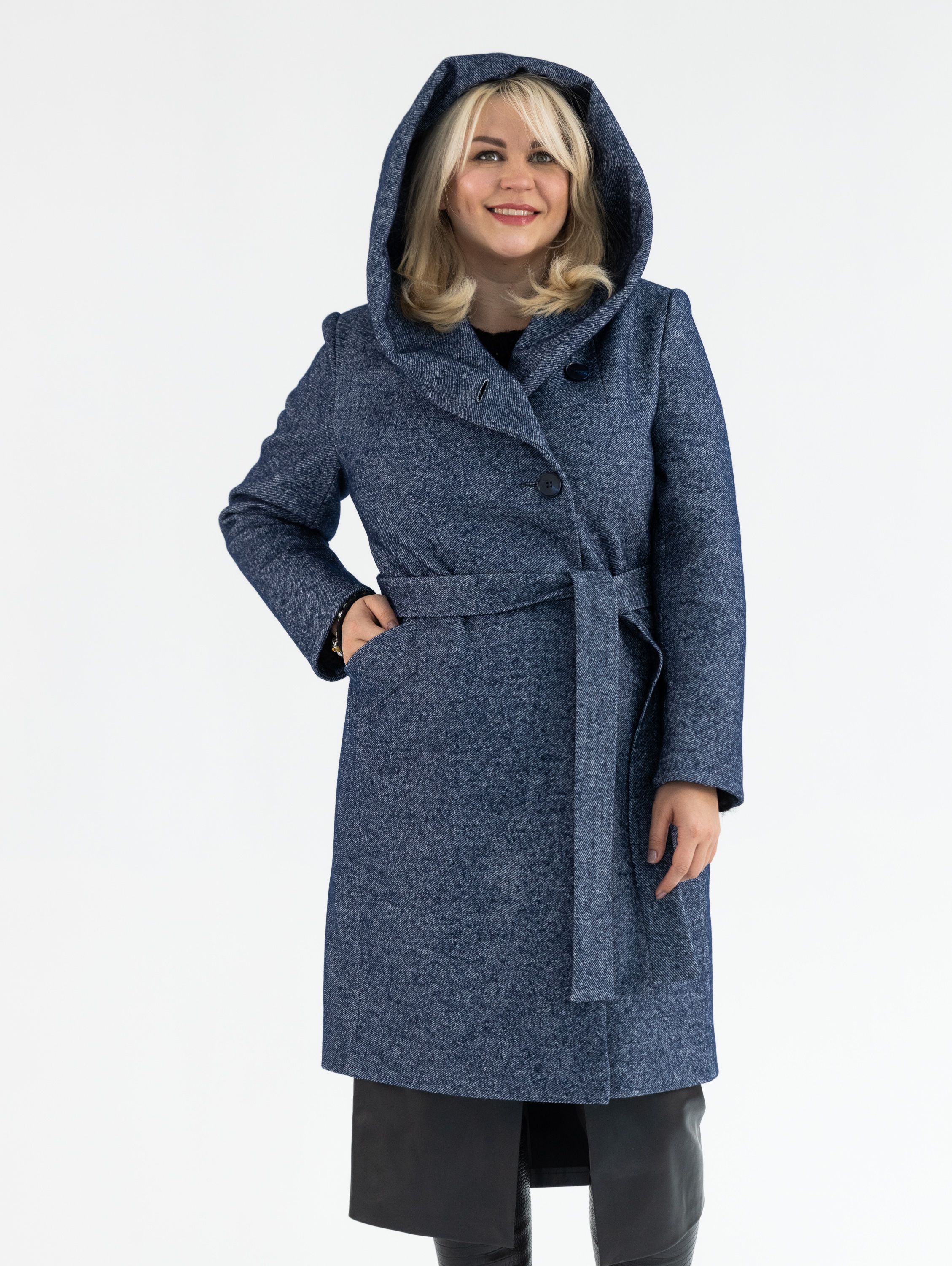 Пальто женское Дюто Тори синее 48 RU 20500₽