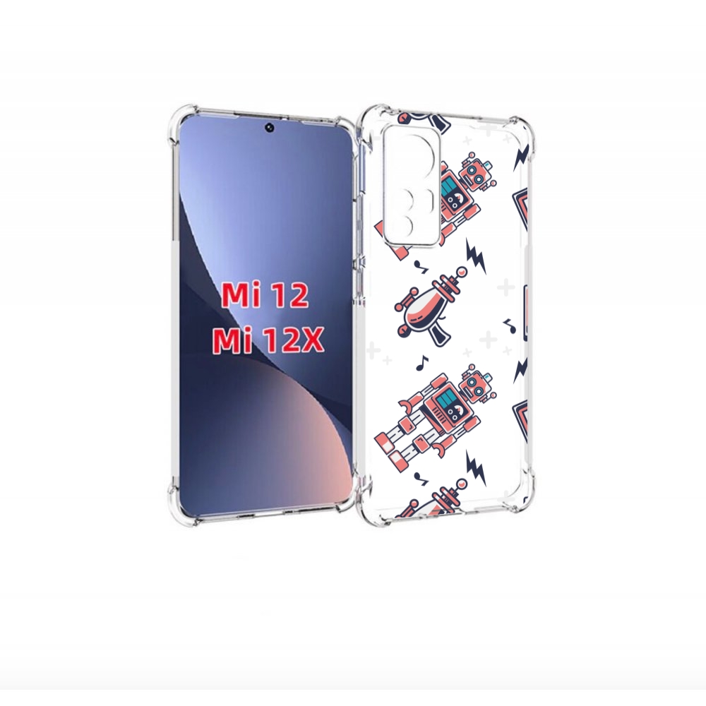 

Чехол бампер MyPads мини-роботы для Xiaomi 12., Прозрачный, Tocco