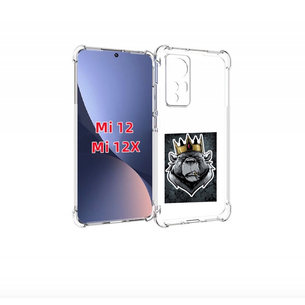 

Чехол-бампер MyPads медведь с короной для Xiaomi 12/Xiaomi 12X п, Прозрачный, Tocco
