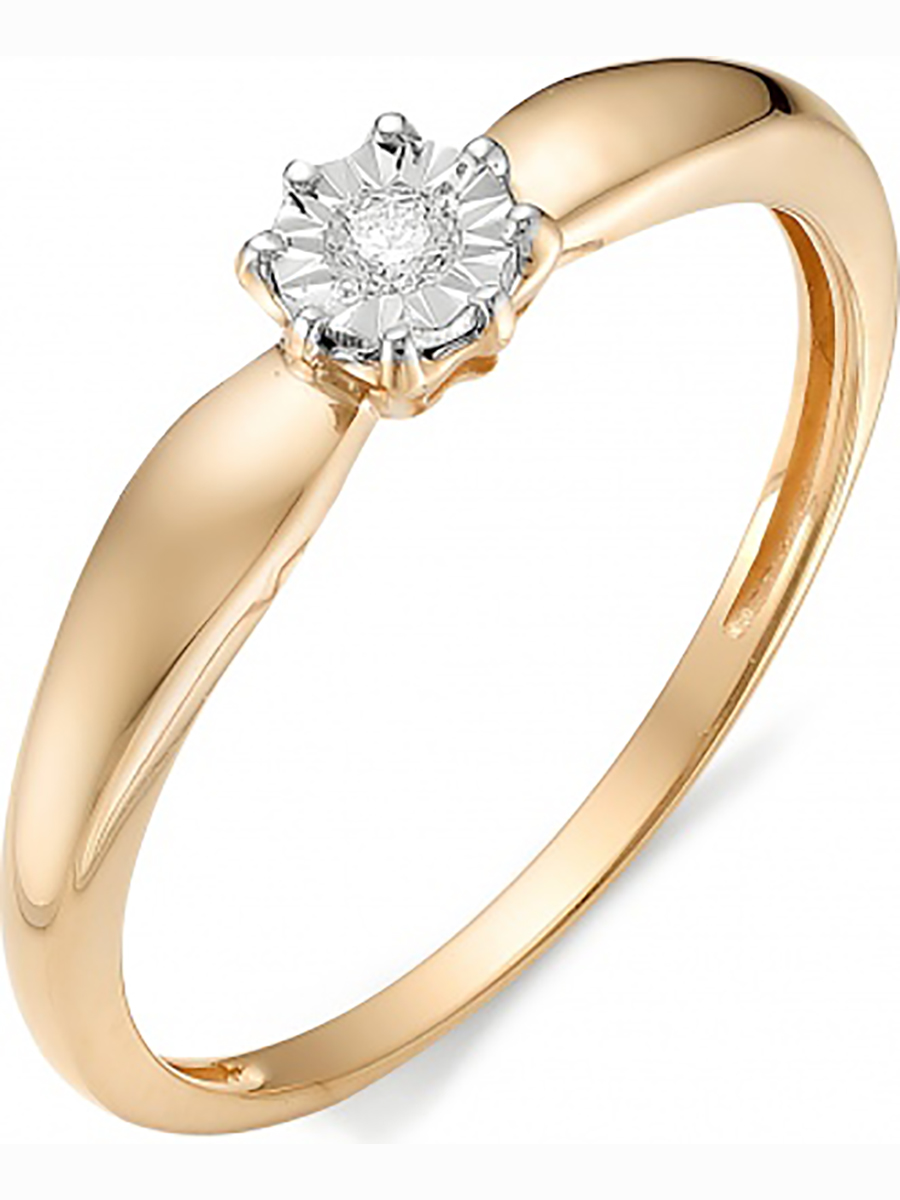 

Кольцо с бриллиантом из красного золота р. 15,5 Алкор 11971-100, 11971-100