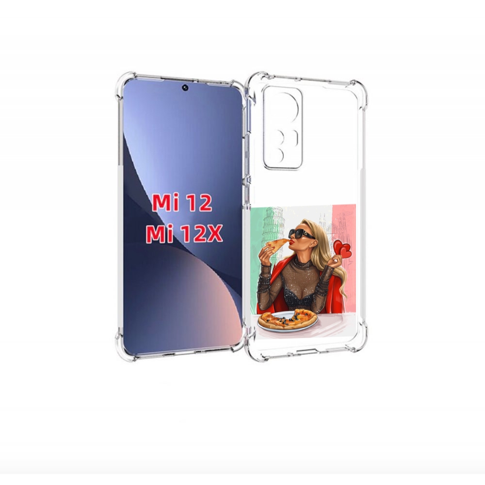 

Чехол бампер MyPads любительница-пиццы женский для Xiaomi 12., Прозрачный, Tocco