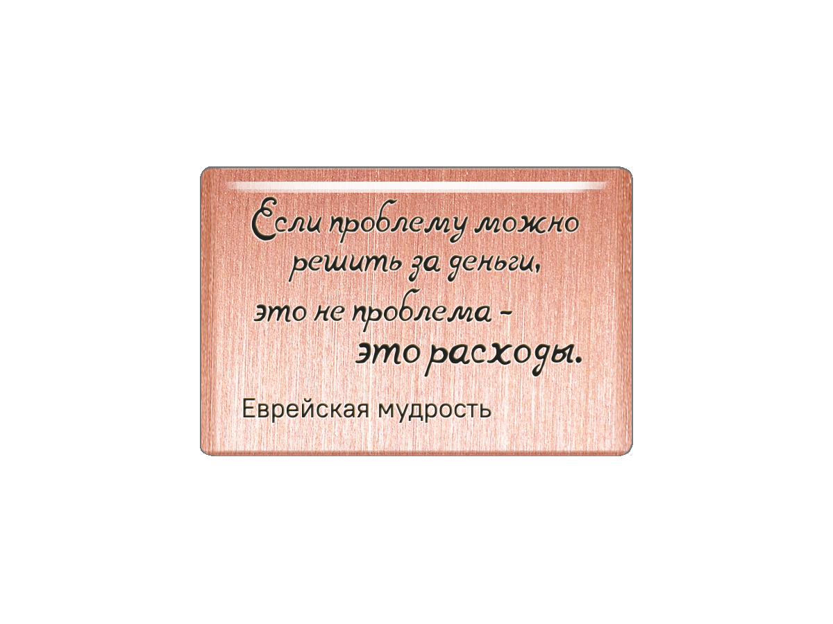 

Магнит Если проблему можно решить за деньги, это не проблема - это расходы, Т18.231.01.00