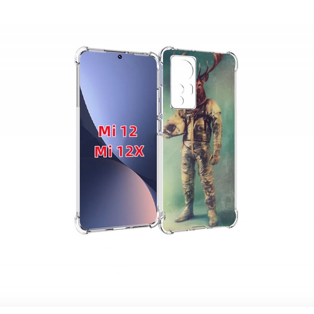 

Чехол бампер MyPads лось космонавт для Xiaomi 12., Прозрачный, Tocco