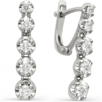 

Серьги с бриллиантами из белого золота Алкор 21523-200, 21523-200
